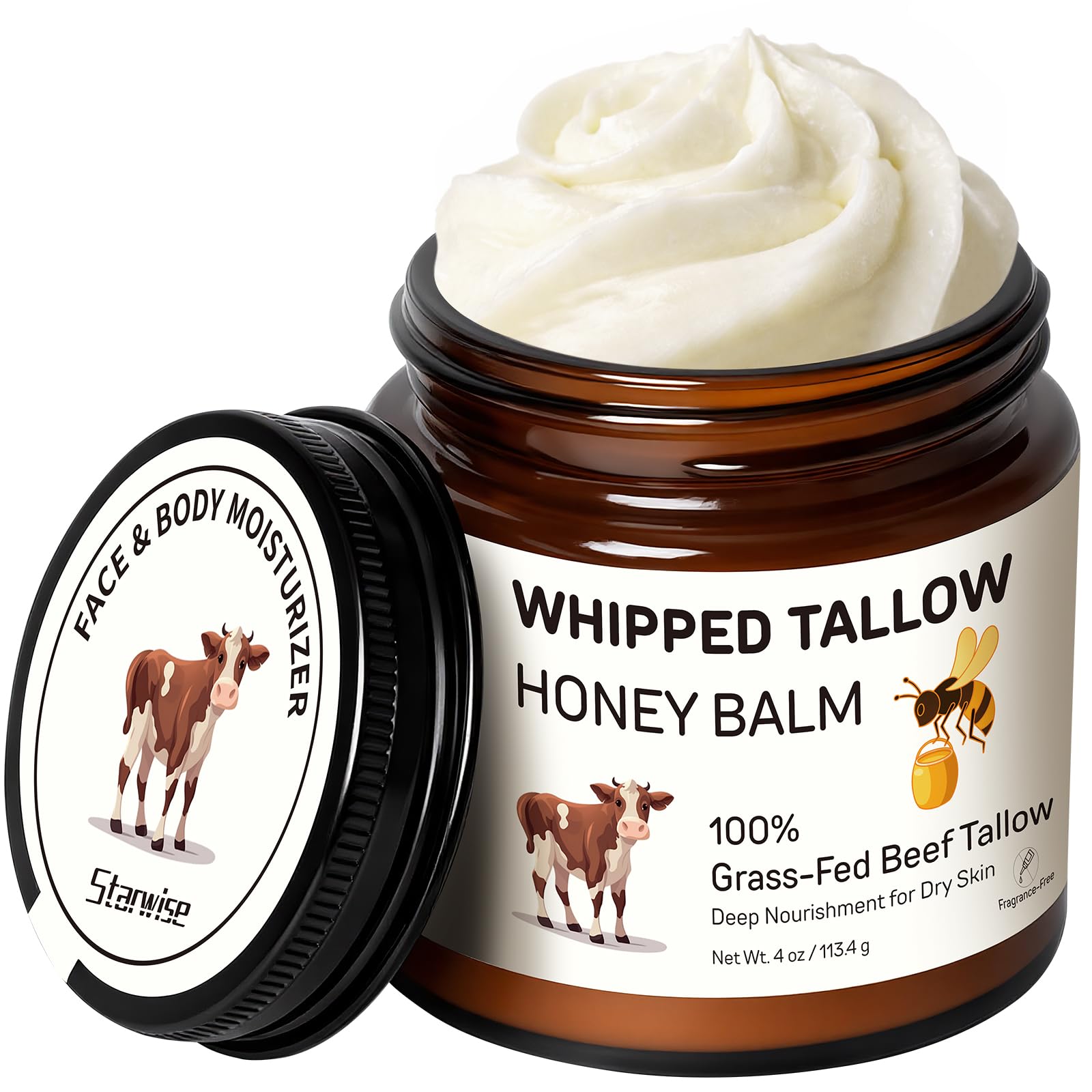 Starwise Beef Tallow for Skin grass-fed whipped balm packaging