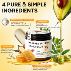 Starwise Beef Tallow for Skin ingredients list grass-fed beef tallow raw honey