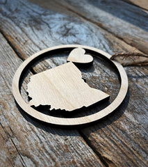 Plywood ornament for state pride Ohio Love