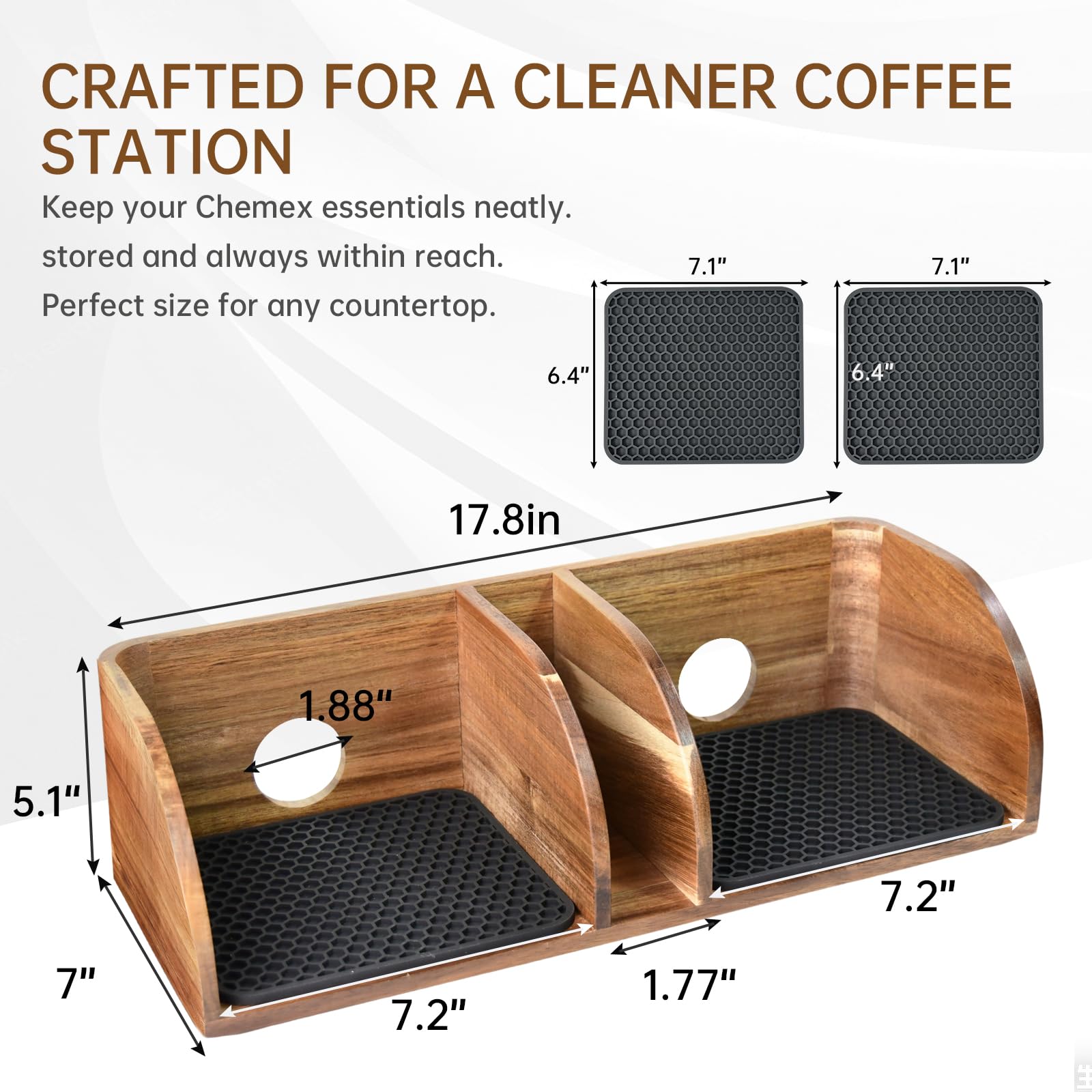 Station organizer acacia stand image 8