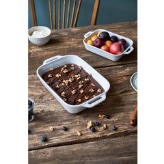 Staub ceramic baking dish set white nesting design