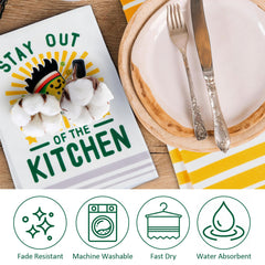 Stay Out of the Kitchen quote towel