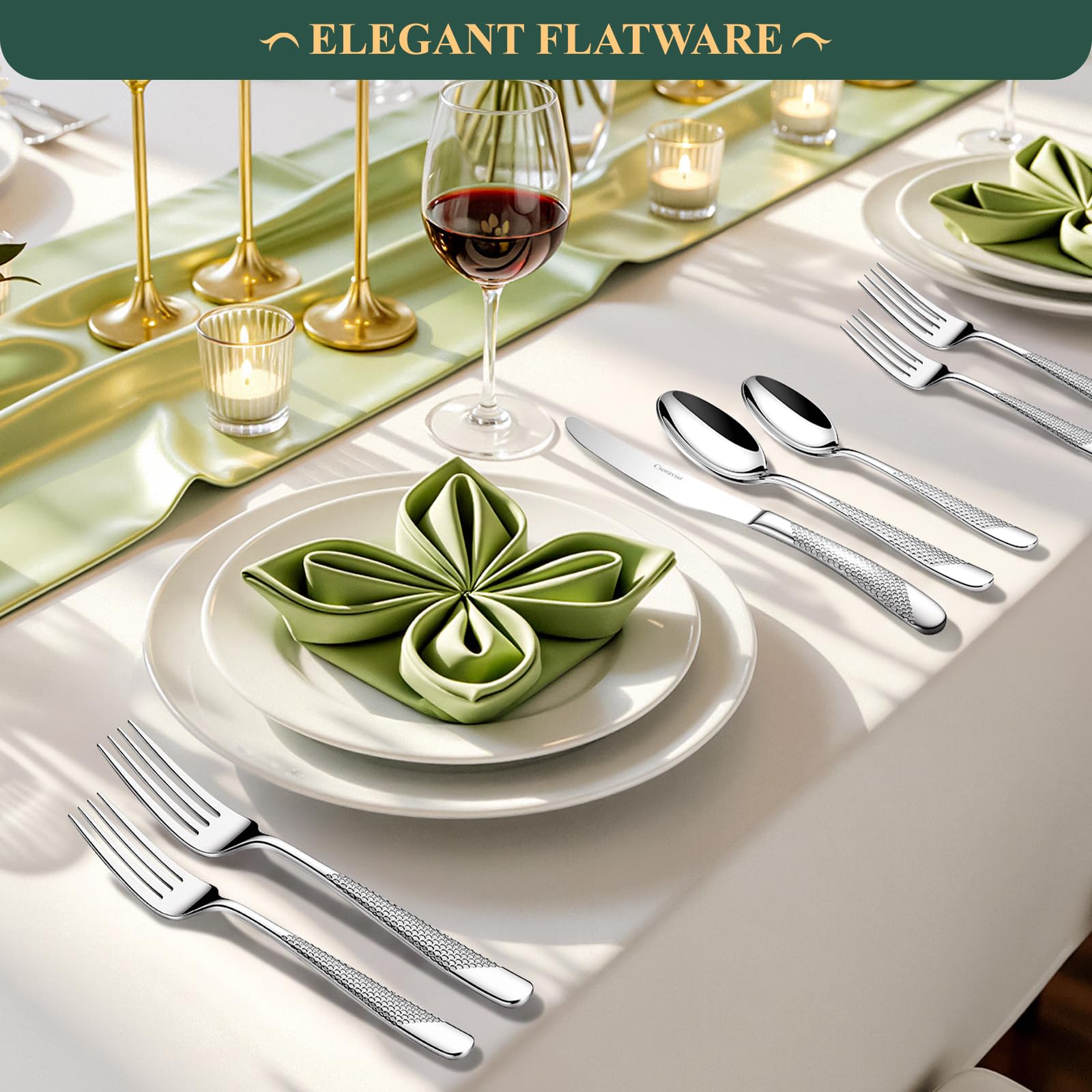Includes steak knives with Csoravist silverware set