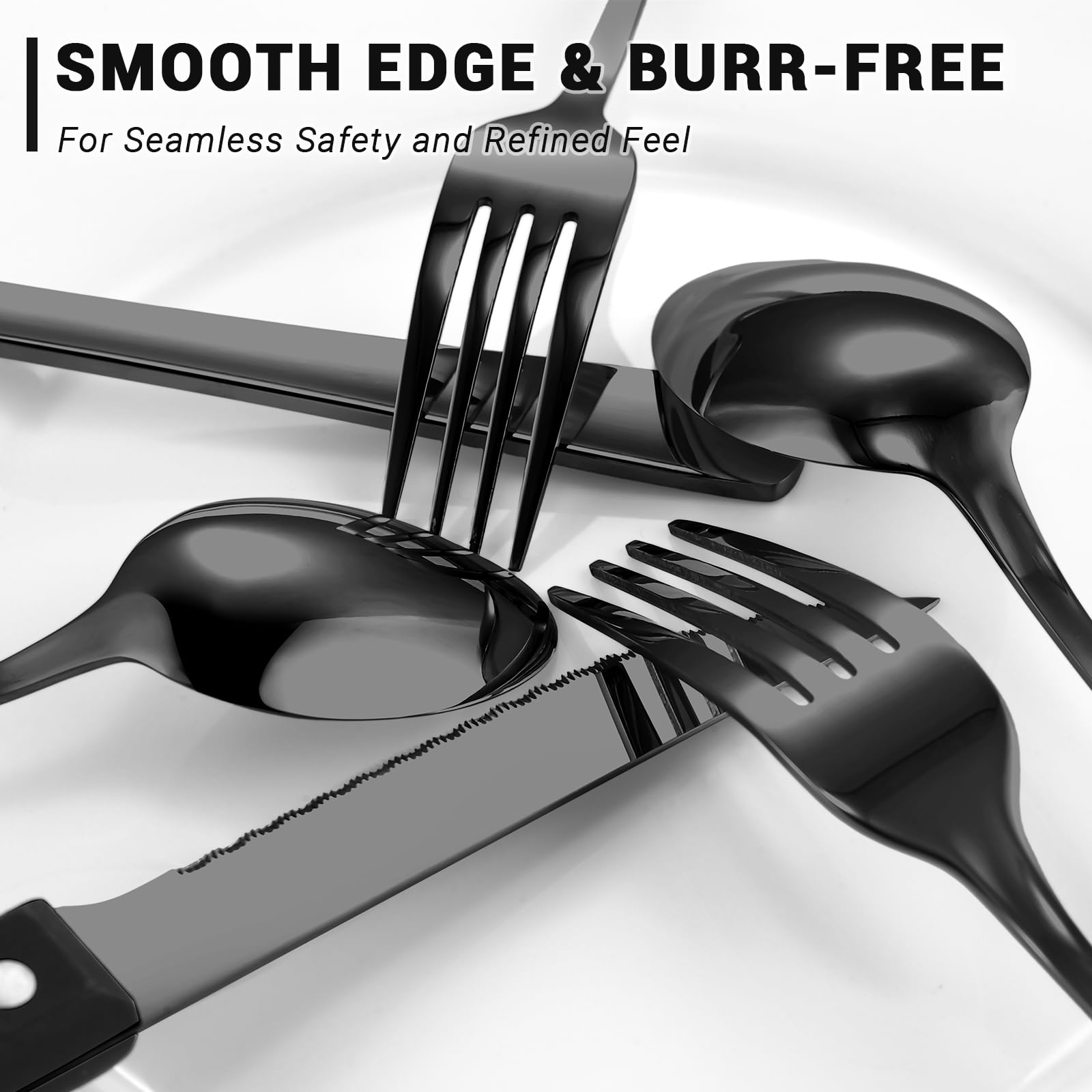 Steak knives included in BEWOS 72-piece set