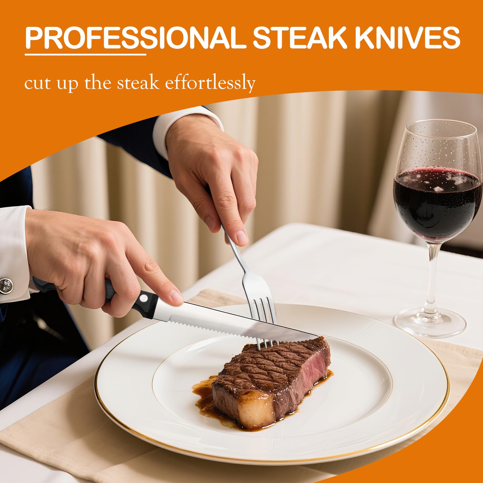 stainless steel dinner knives 8 pieces from set