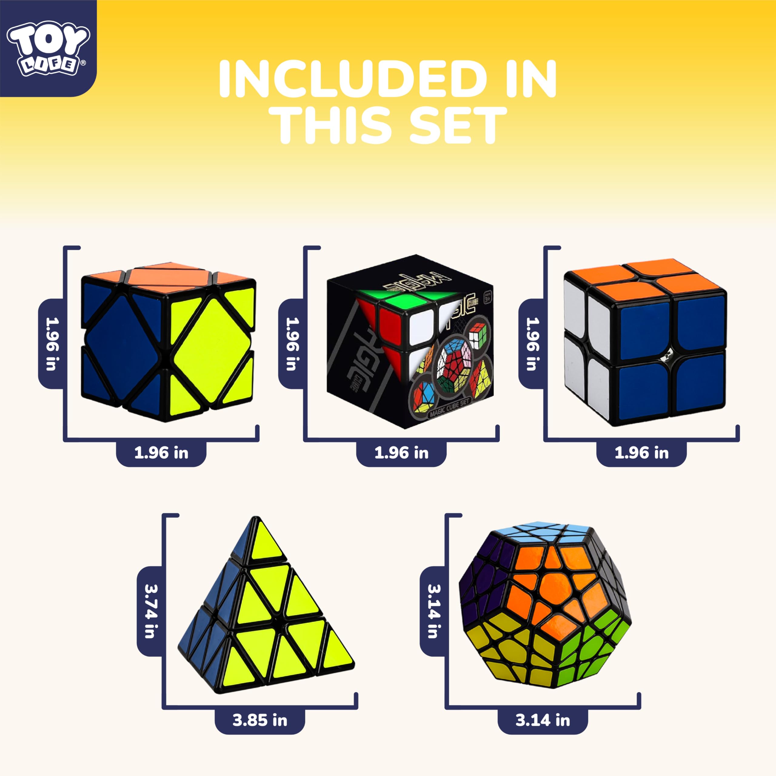 STEAM Life Speed Cube Set 5 Pack Pyramid puzzle