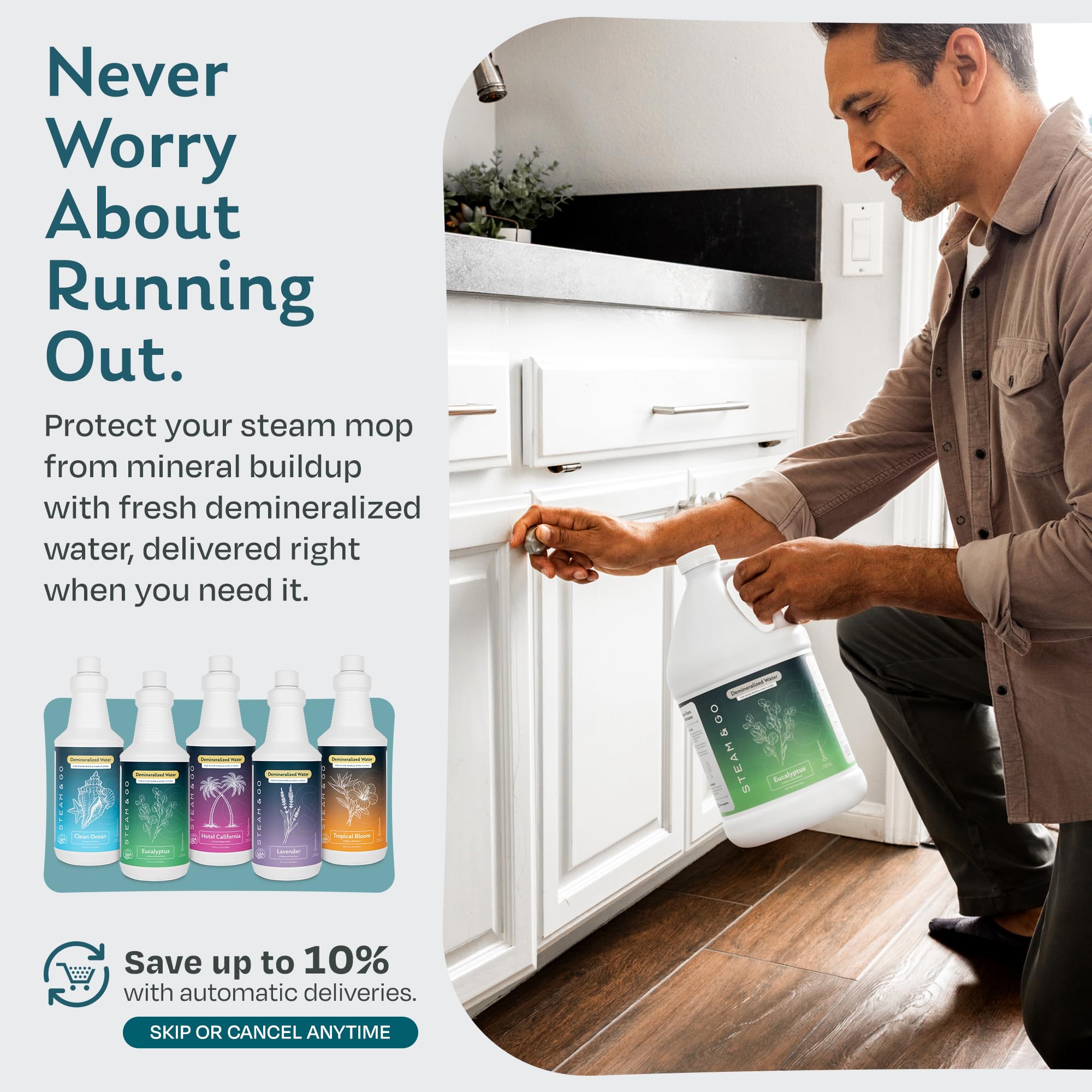 Steam mop water demineralized for various brands store upright