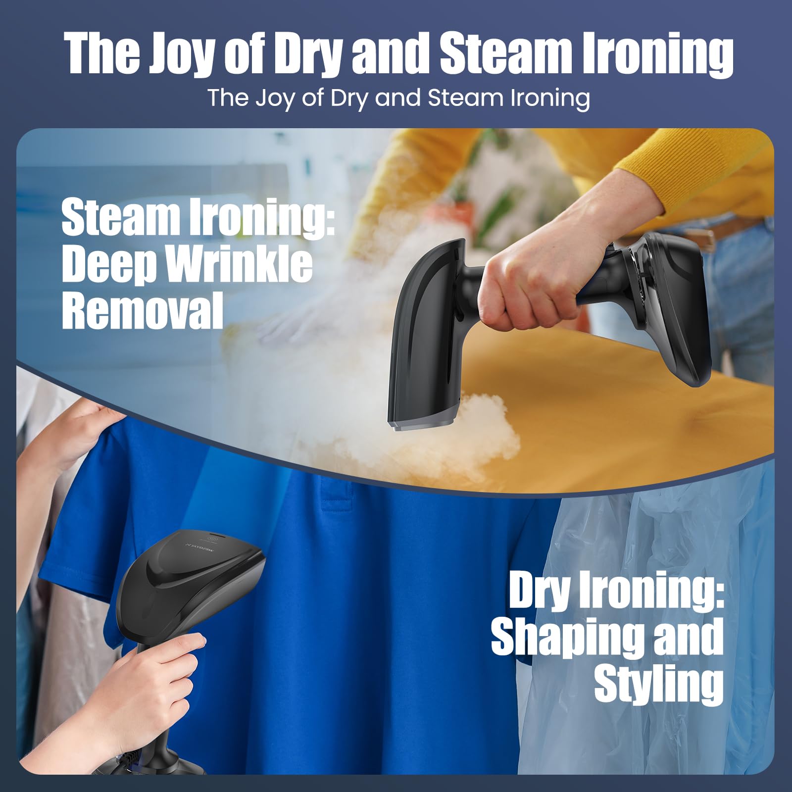 Steam nozzle with lint brush accessory included