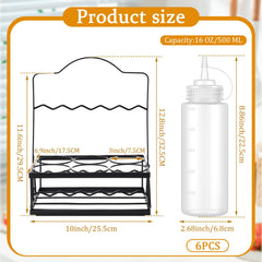 Black steel condiment caddy with portable handle