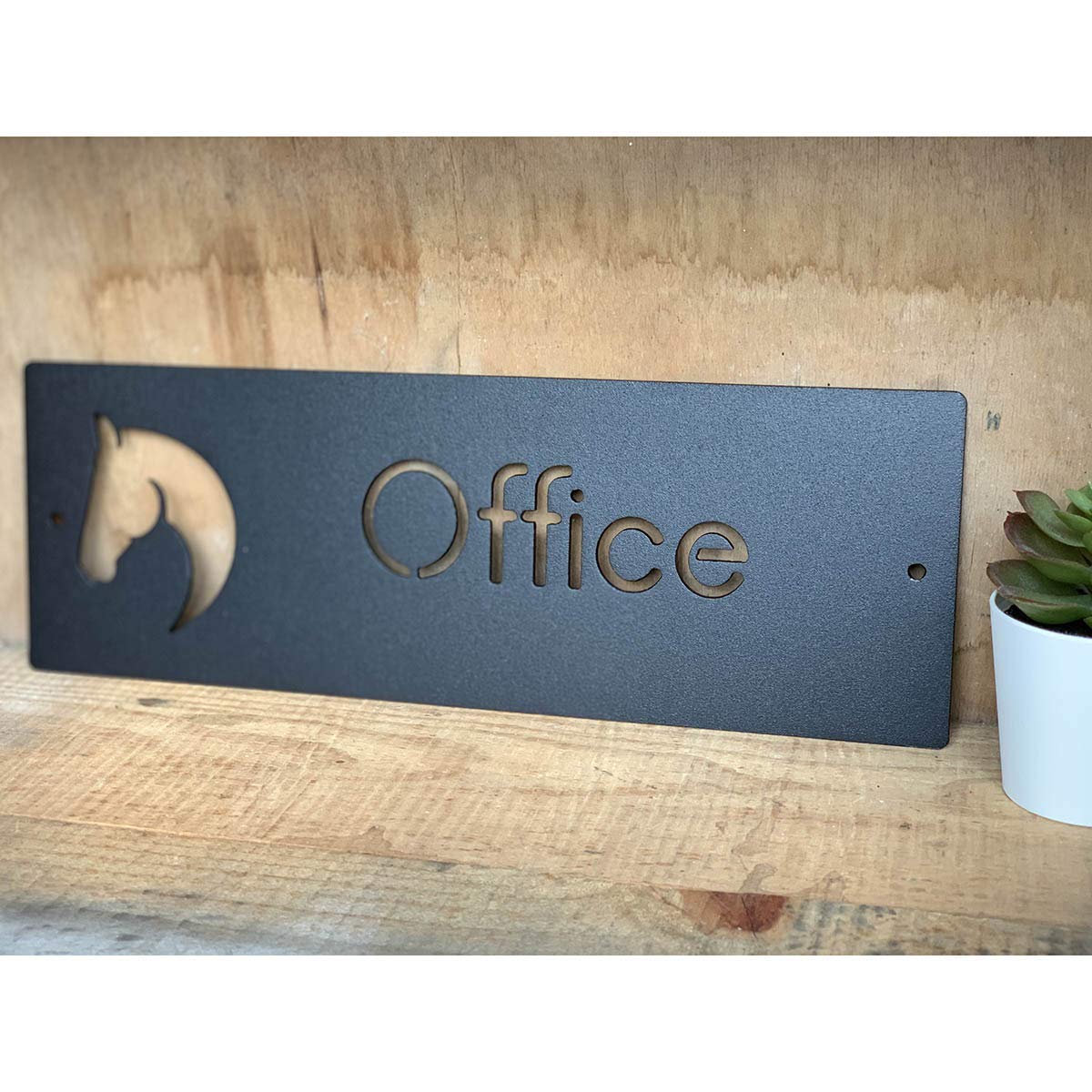 USA made steel nameplate designed for indoor or outdoor display