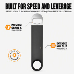 Steel flat bar bottle opener bar key image