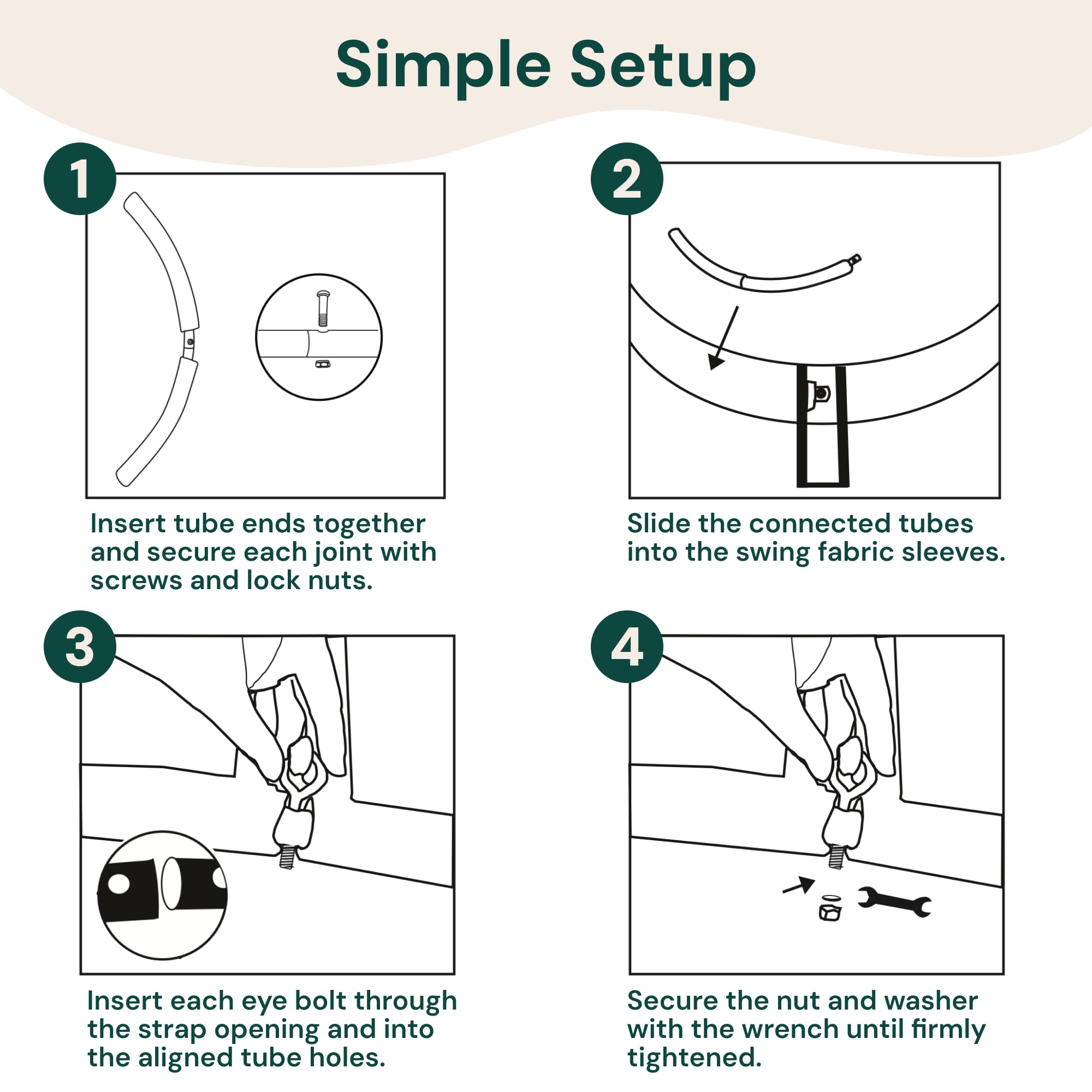 Easy installation with tree strap and carabiner attachment