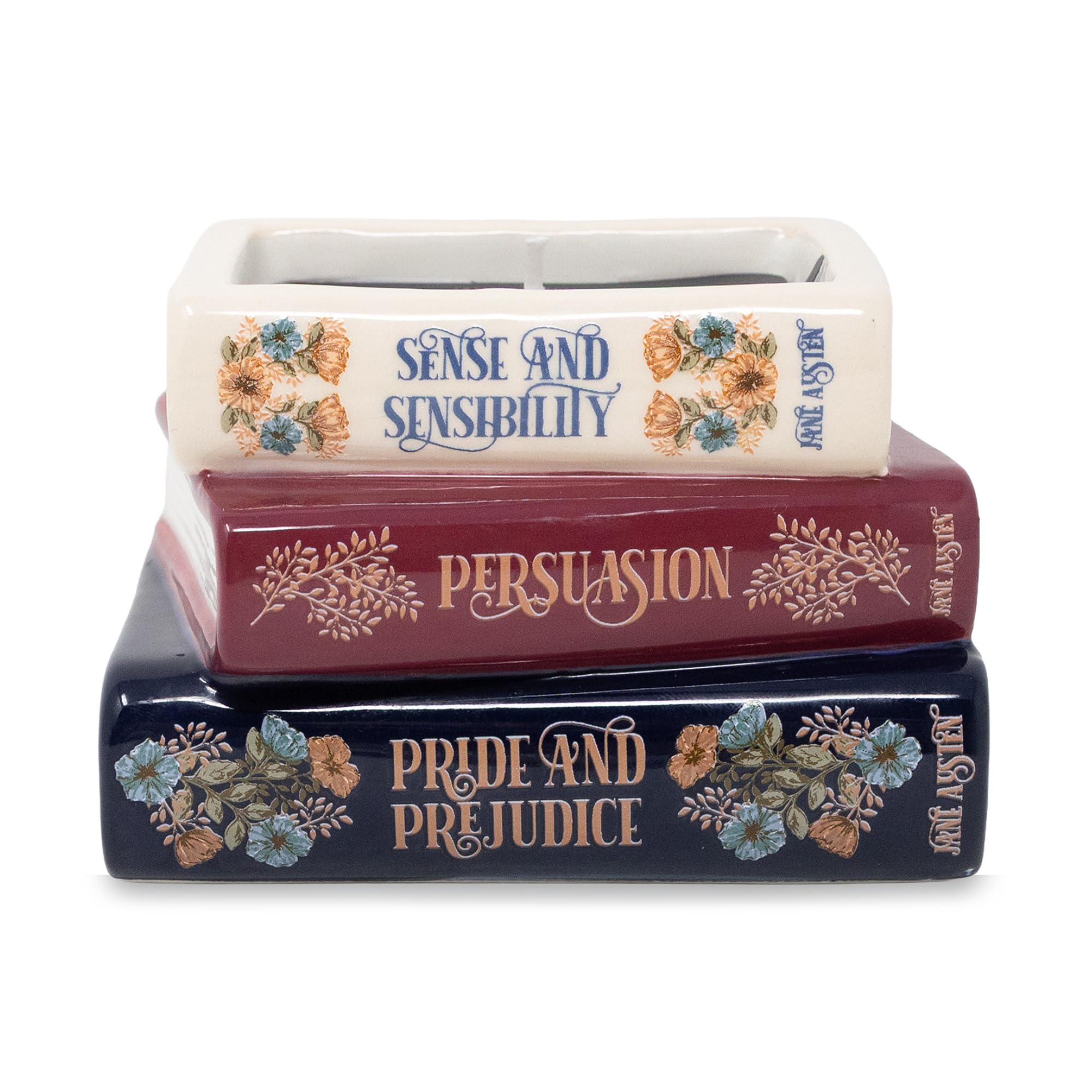 library stack book candle with earl grey honey scent