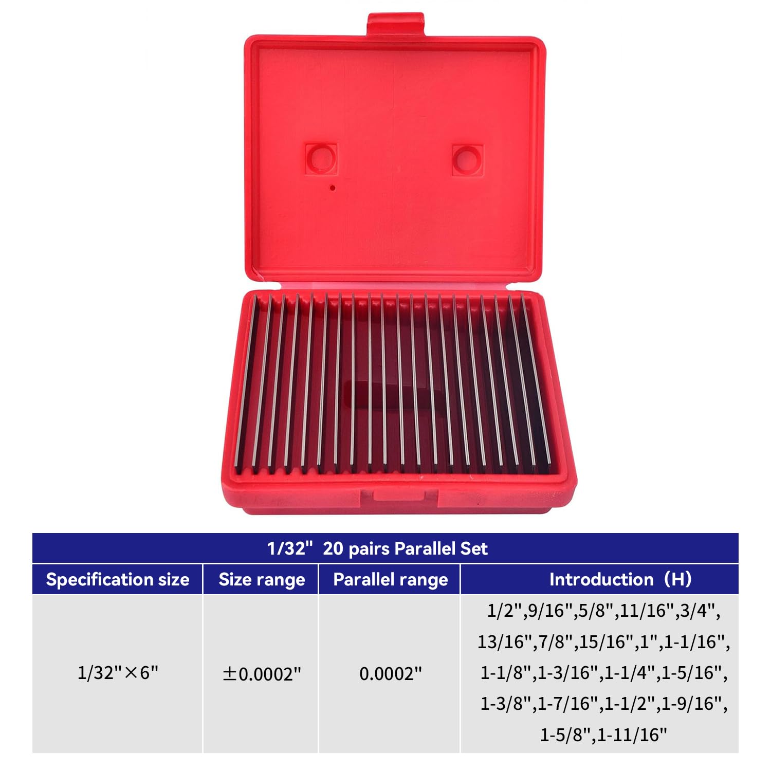 Size range 1/2 to 1-11/16 inches in the set