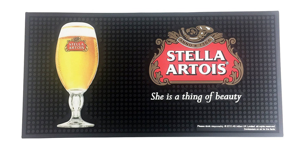 Stella Artois Beer Professional Bar Mat 14.75 x 7 inches 0.3 inches thick