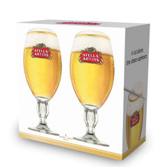 Stella Artois Chalice glass with elegant cylindrical design