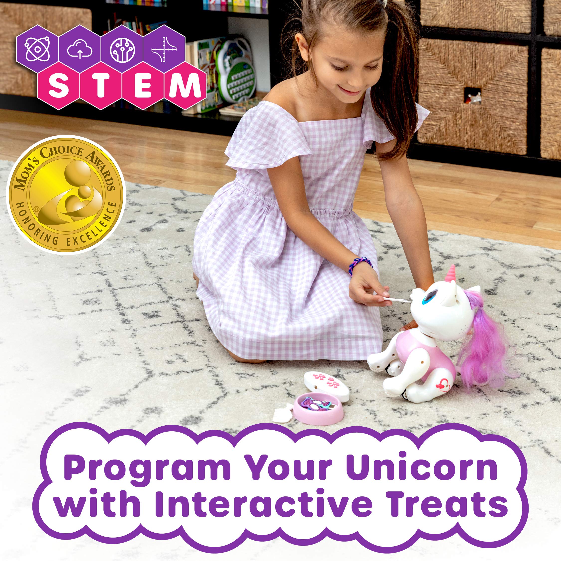 STEM programmable treats feature on unicorn toy