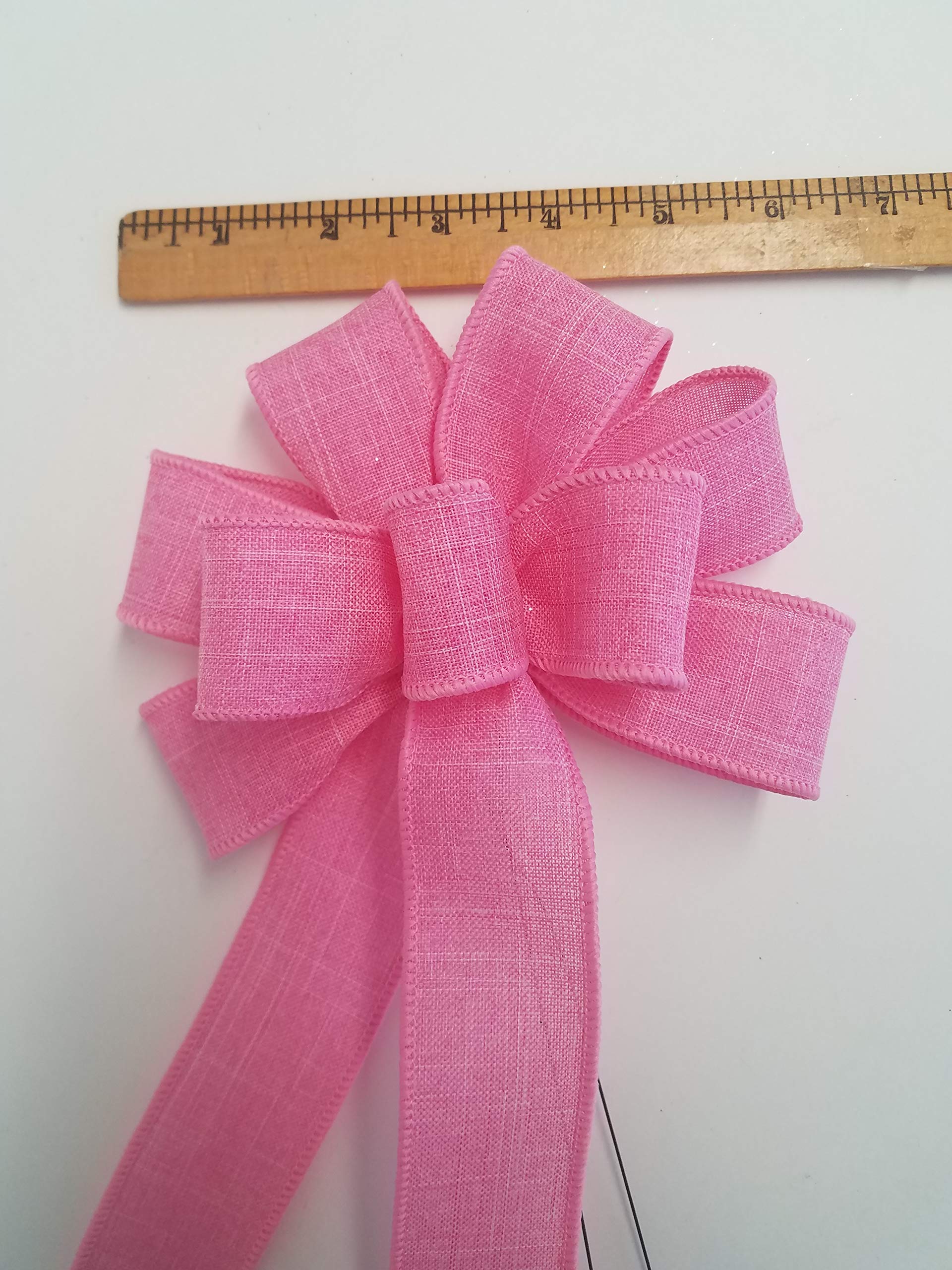 Handmade in Pennsylvania pink linen wreath bow packaging