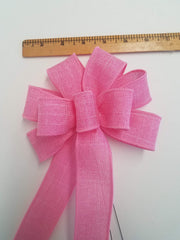 Handmade in Pennsylvania pink linen wreath bow packaging