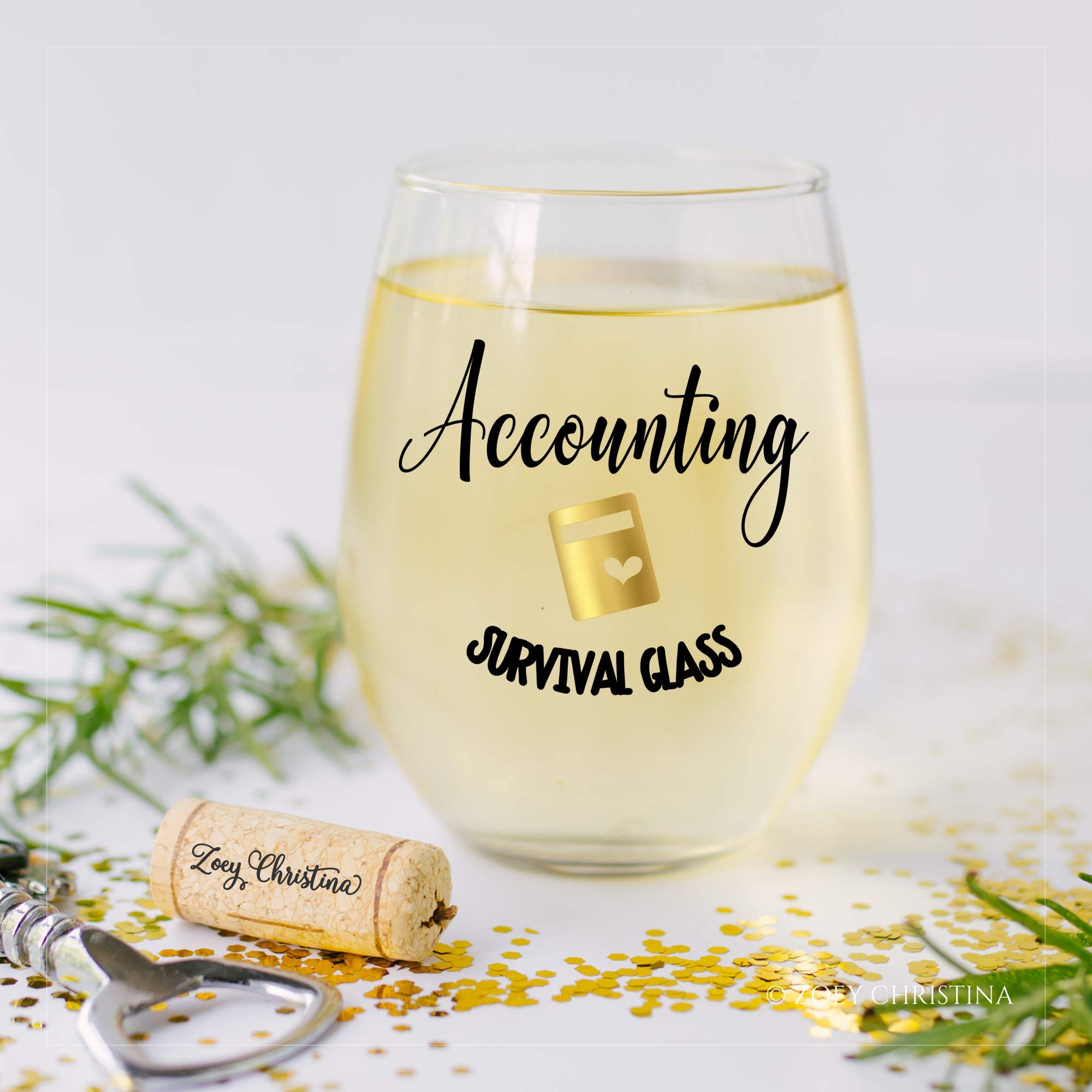 CPAs and accounting students stemless glass 18oz 0019