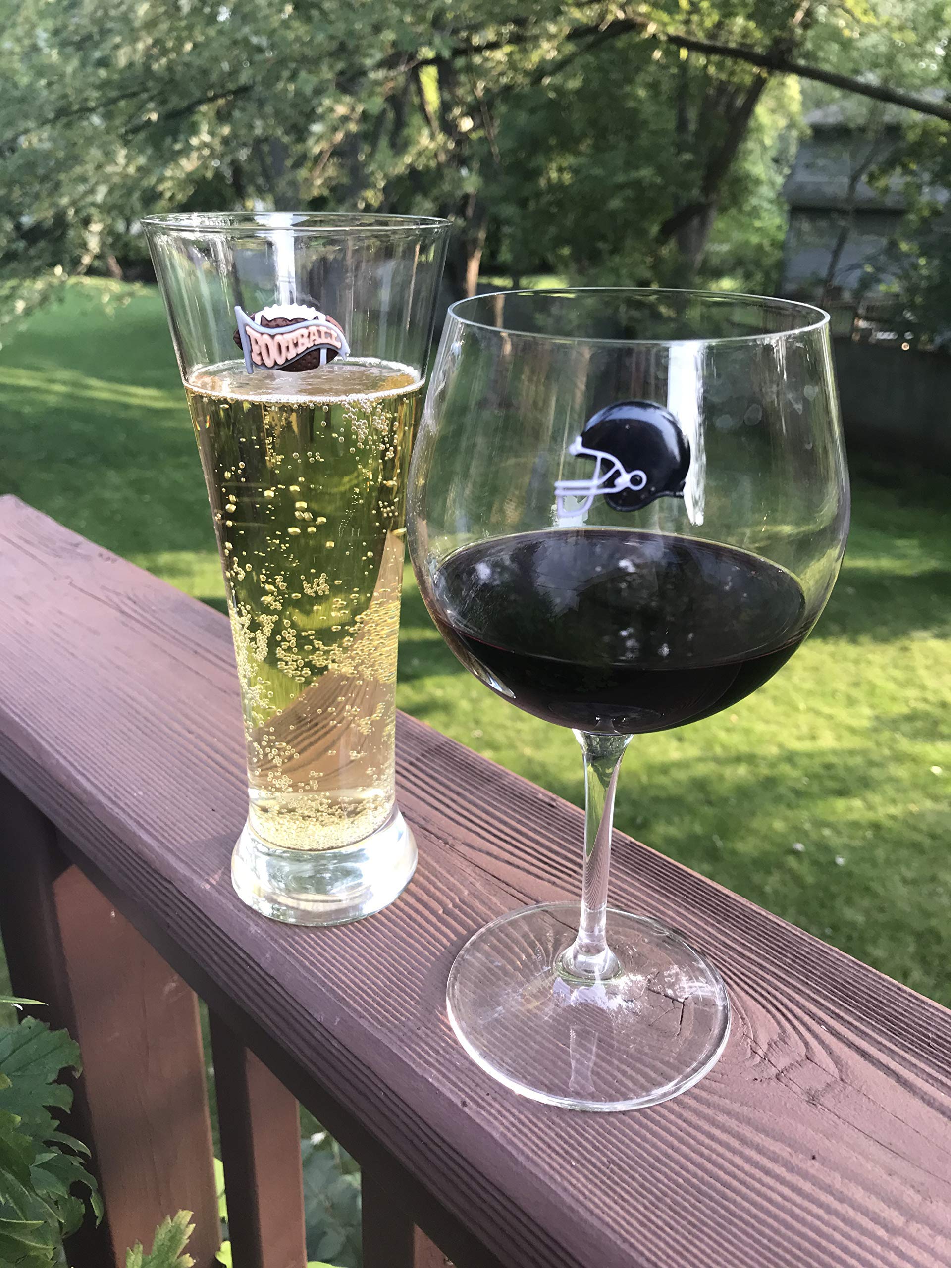 Stemless wine glass charms attached by two magnets