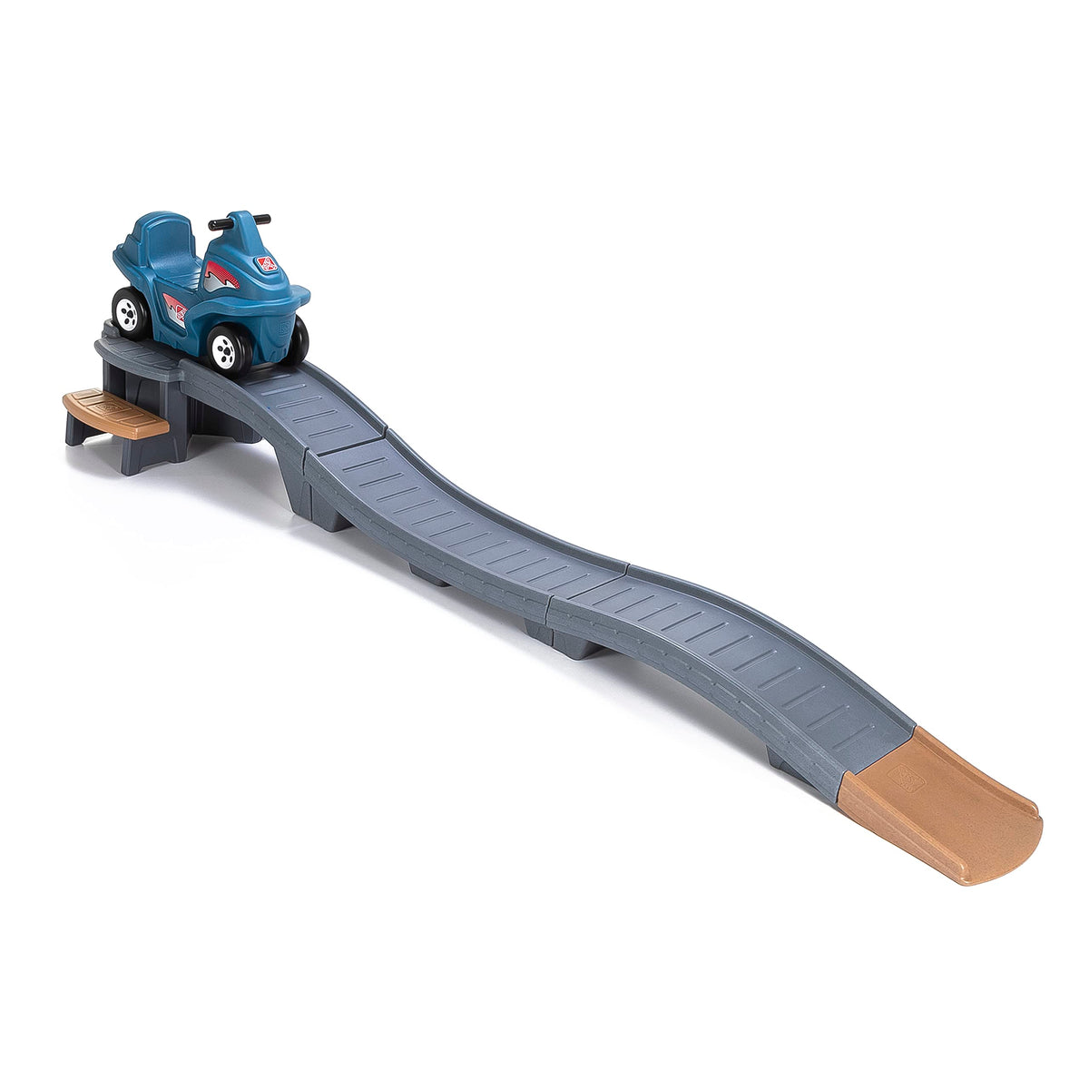 Step2 Up & Down Roller Coaster Kids Ride On Toy gray blue ride-on and track image