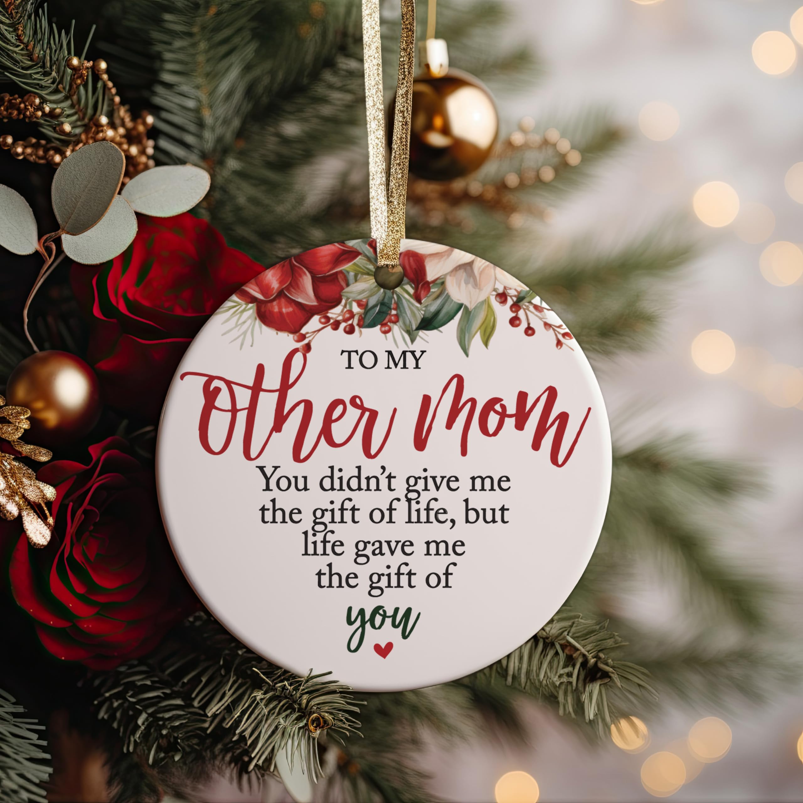 My Other Mom Stepmother Christmas Ornament back personalization area