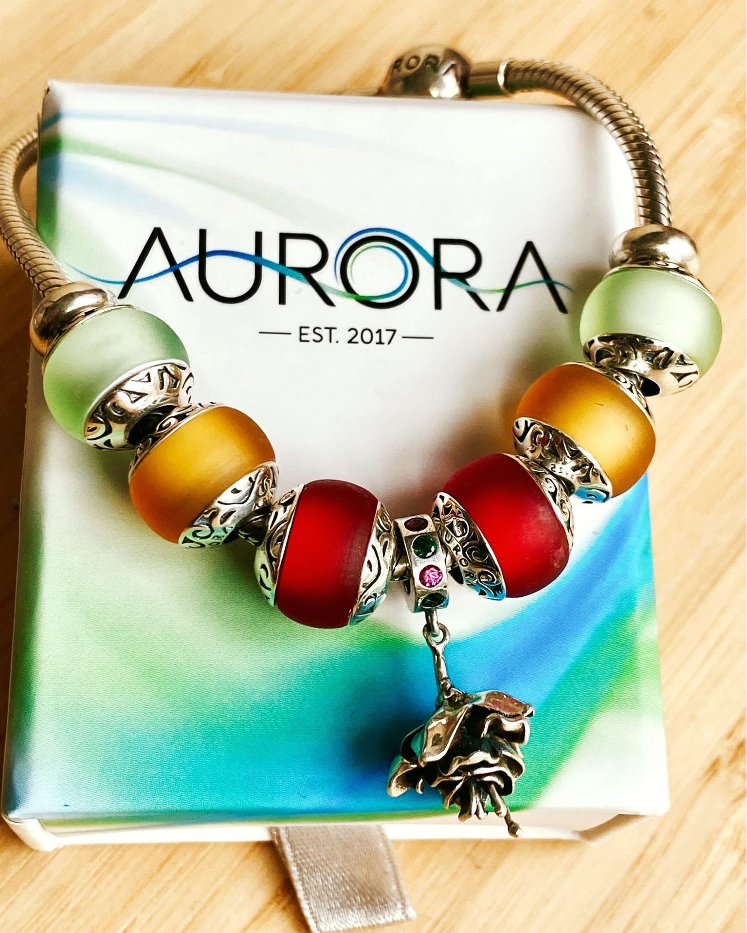 Sterling silver 925 and Italian glass charm bead