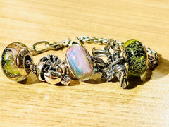 Sterling silver S925 charm bead with Murano glass accent