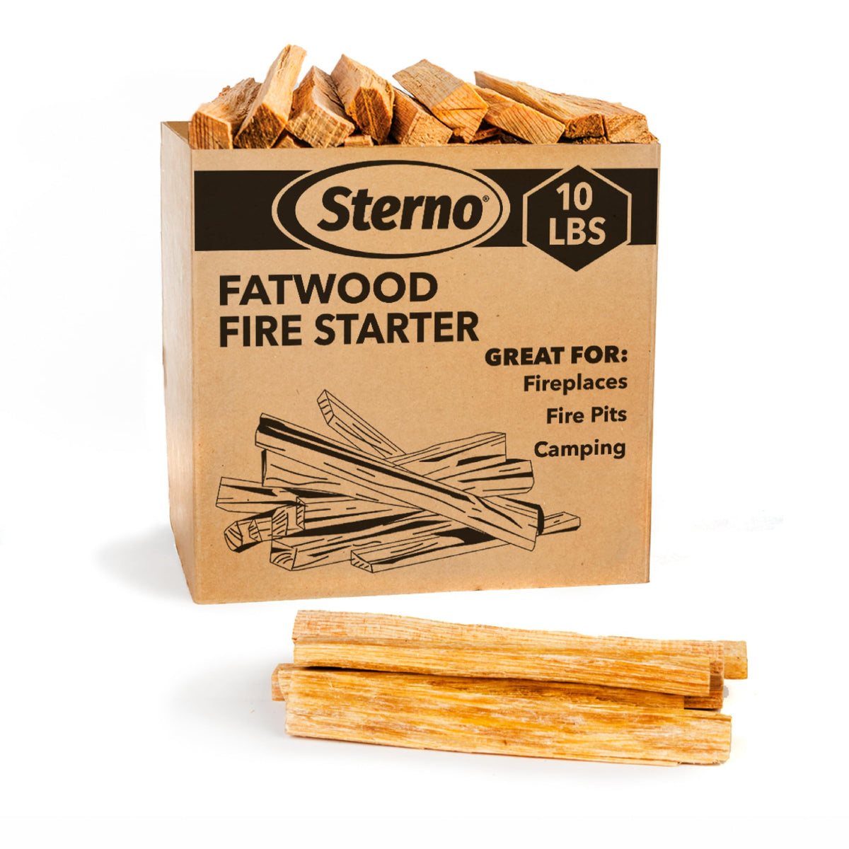 Sterno Fatwood Fire Starter Sticks 10 lb box