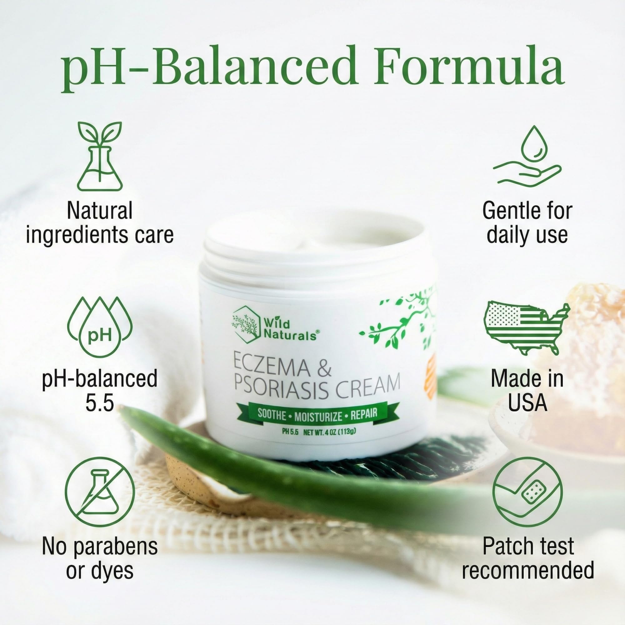Steroid-free pH balanced eczema cream product image