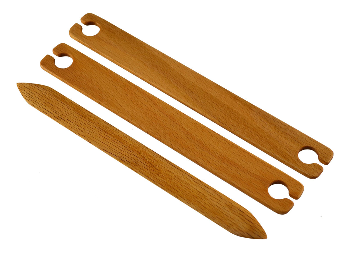 Stick Shuttle Set 8 Inch Oak weaving shuttles and Pick Up Stick Red Oak