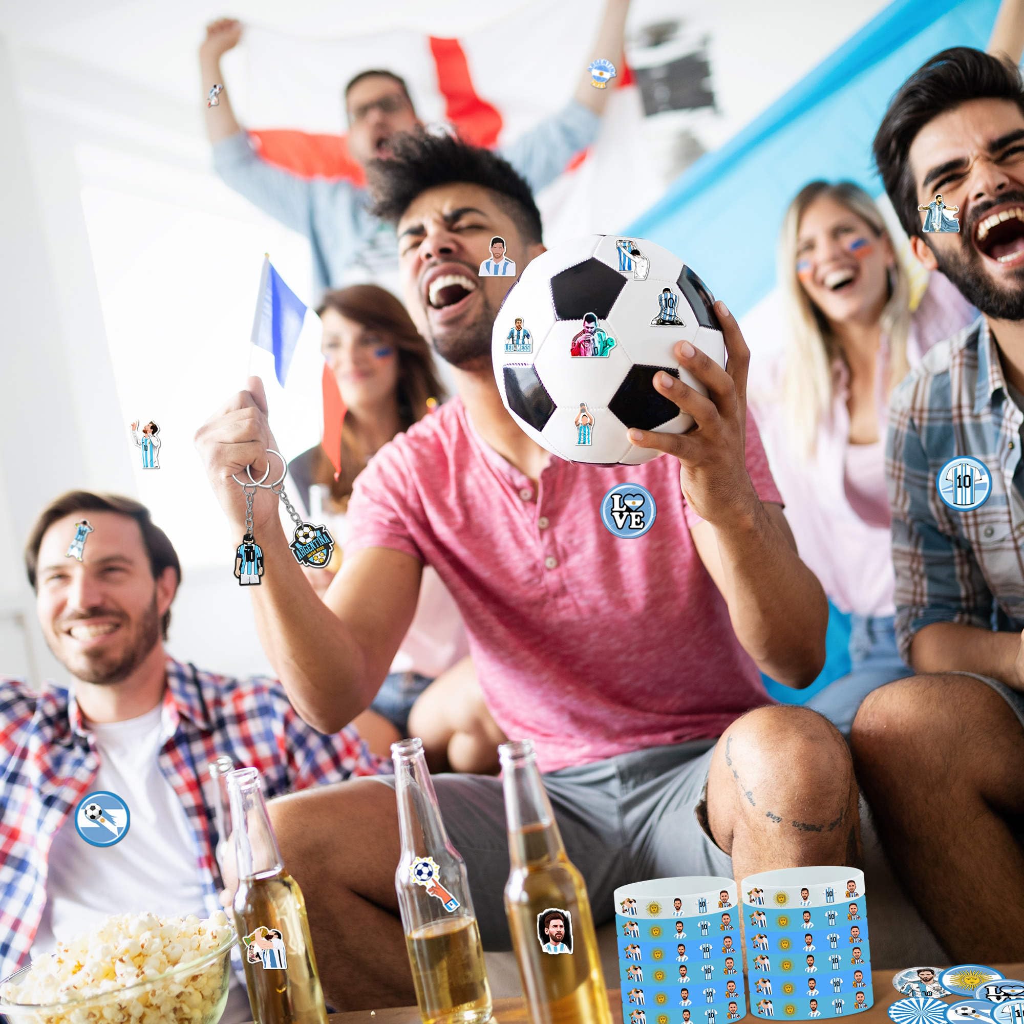 stickers for soccer star party decorations image