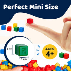 StickiKubes mini stacking cubes packed in a plastic tub