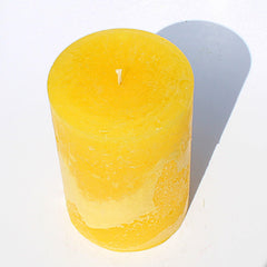 Still Water Candles yellow gold pillar candle 3x6 rustic texture