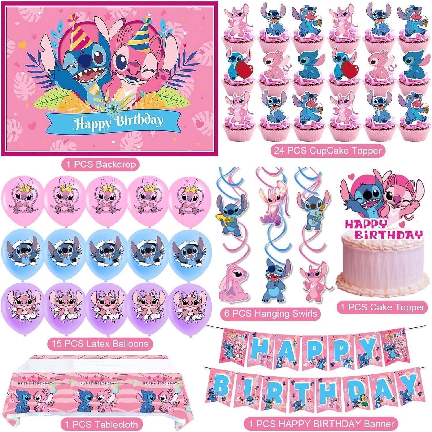 Unisex Stitch theme party decorations for boys and girls