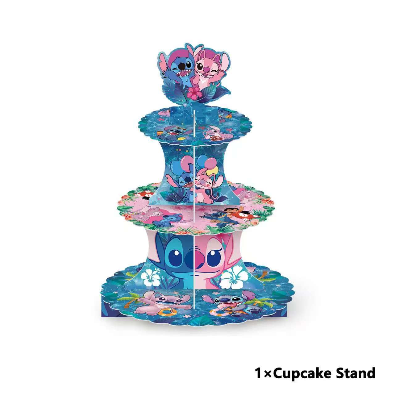 3-tier foldable cupcake stand holds up to 24 cupcakes