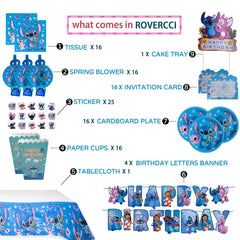 Stitch cartoon tableware napkins and tablecloth included