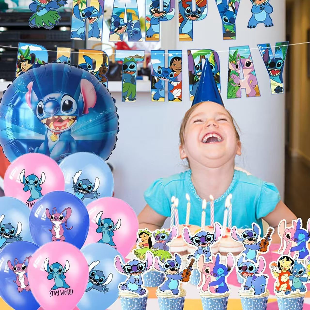 Stitch unisex design for home and kindergarten celebrations