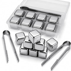 Stlavegos 16 Pack Metal Ice Cubes with portable storage box