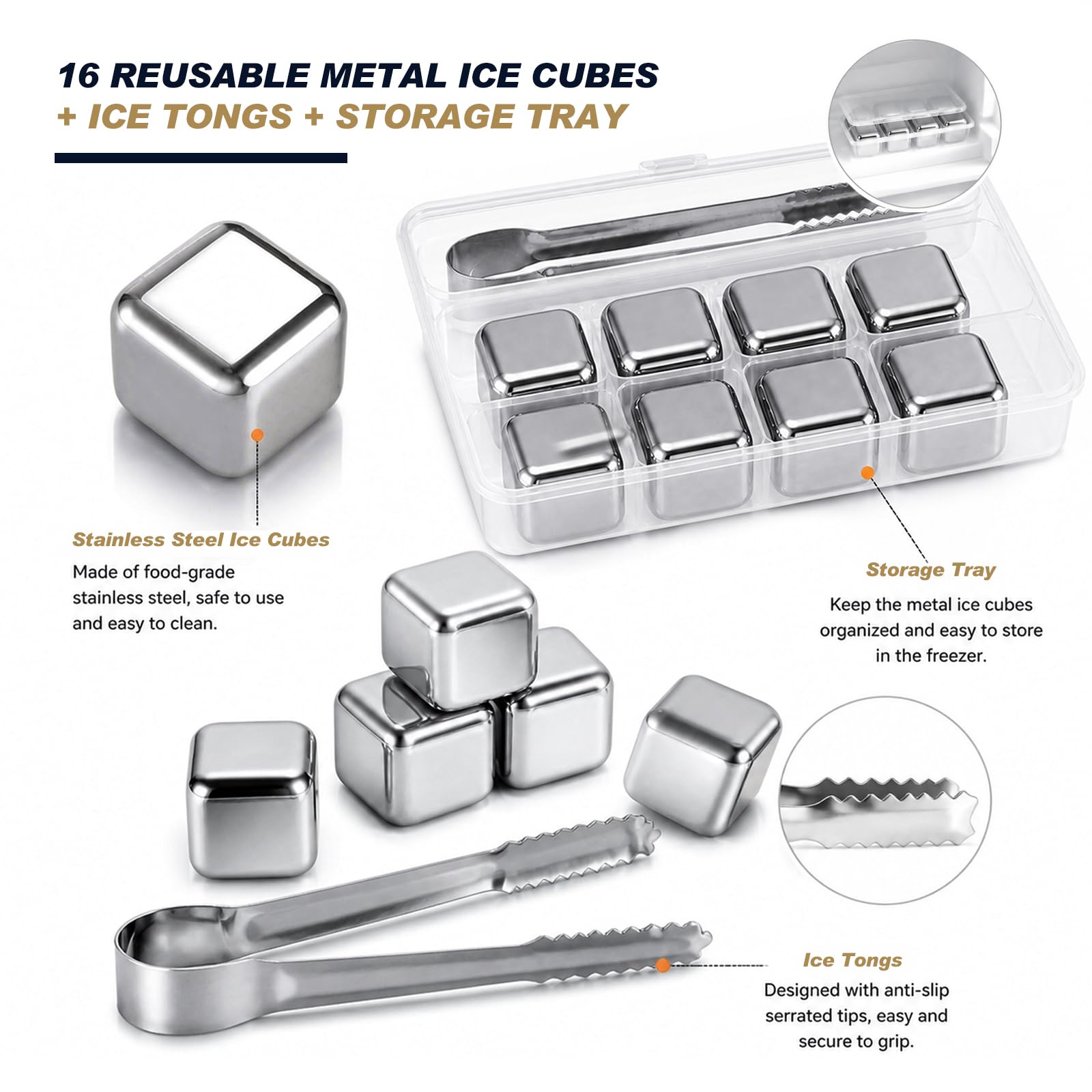 Transparent storage boxes for metal ice cubes by Stlavegos