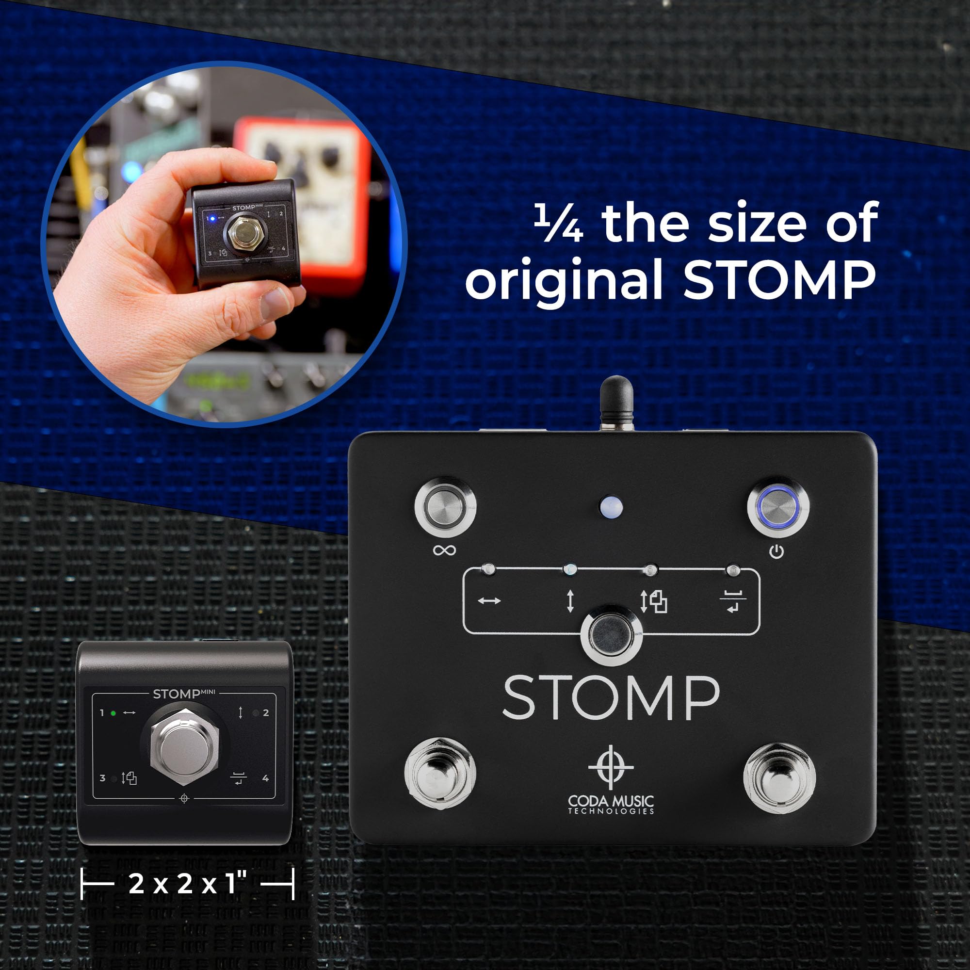 STOMP Mini battery life 100+ hours icon