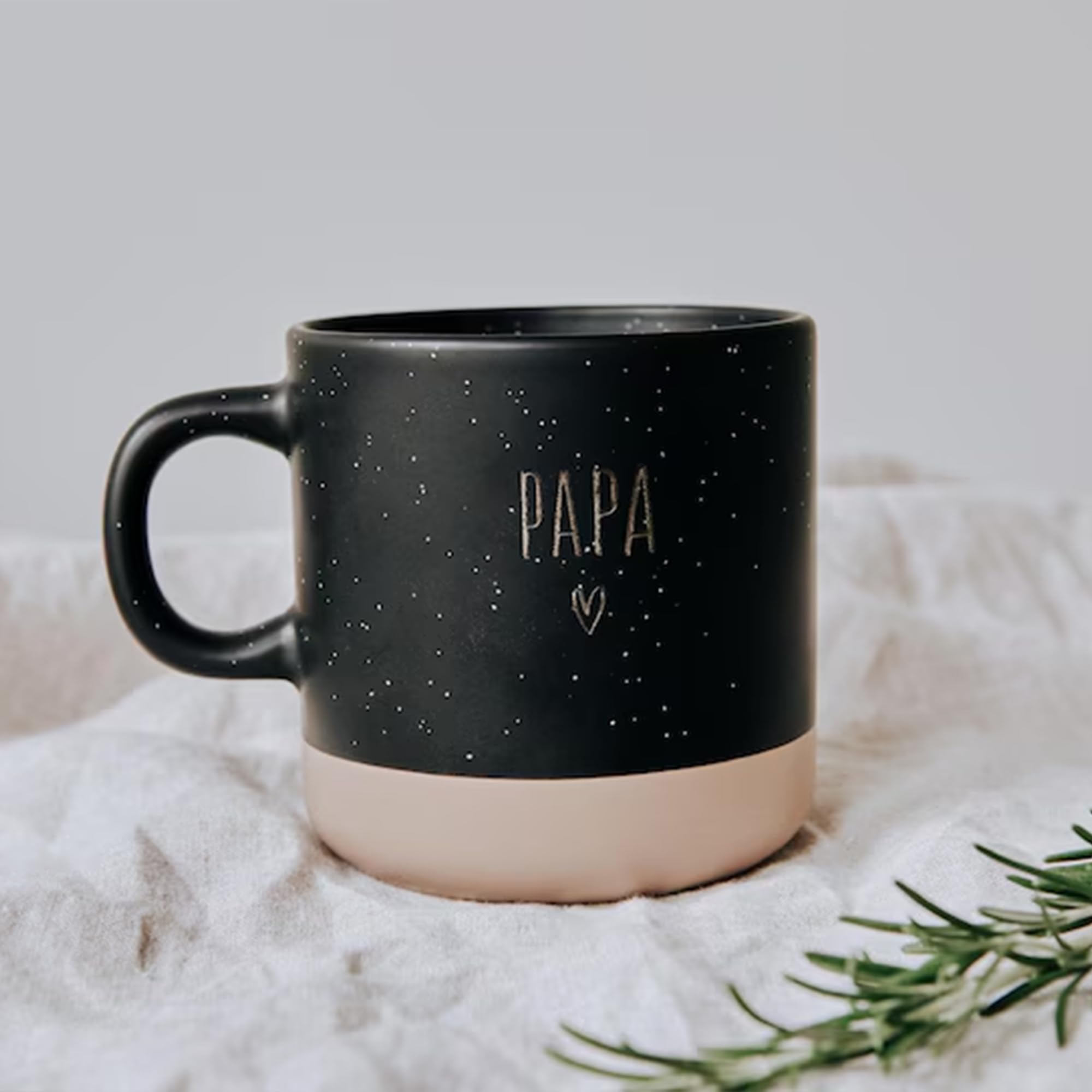 Matte ceramic finish stoneware look mug