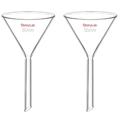 StonyLab 2-pack glass heavy wall funnel front view 50mm diameter