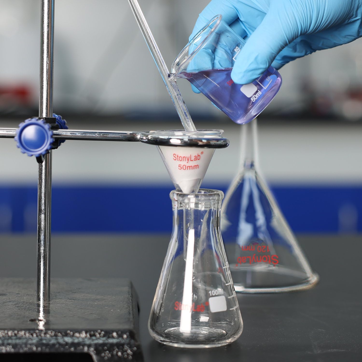 StonyLab glass funnel set for lab use packaging