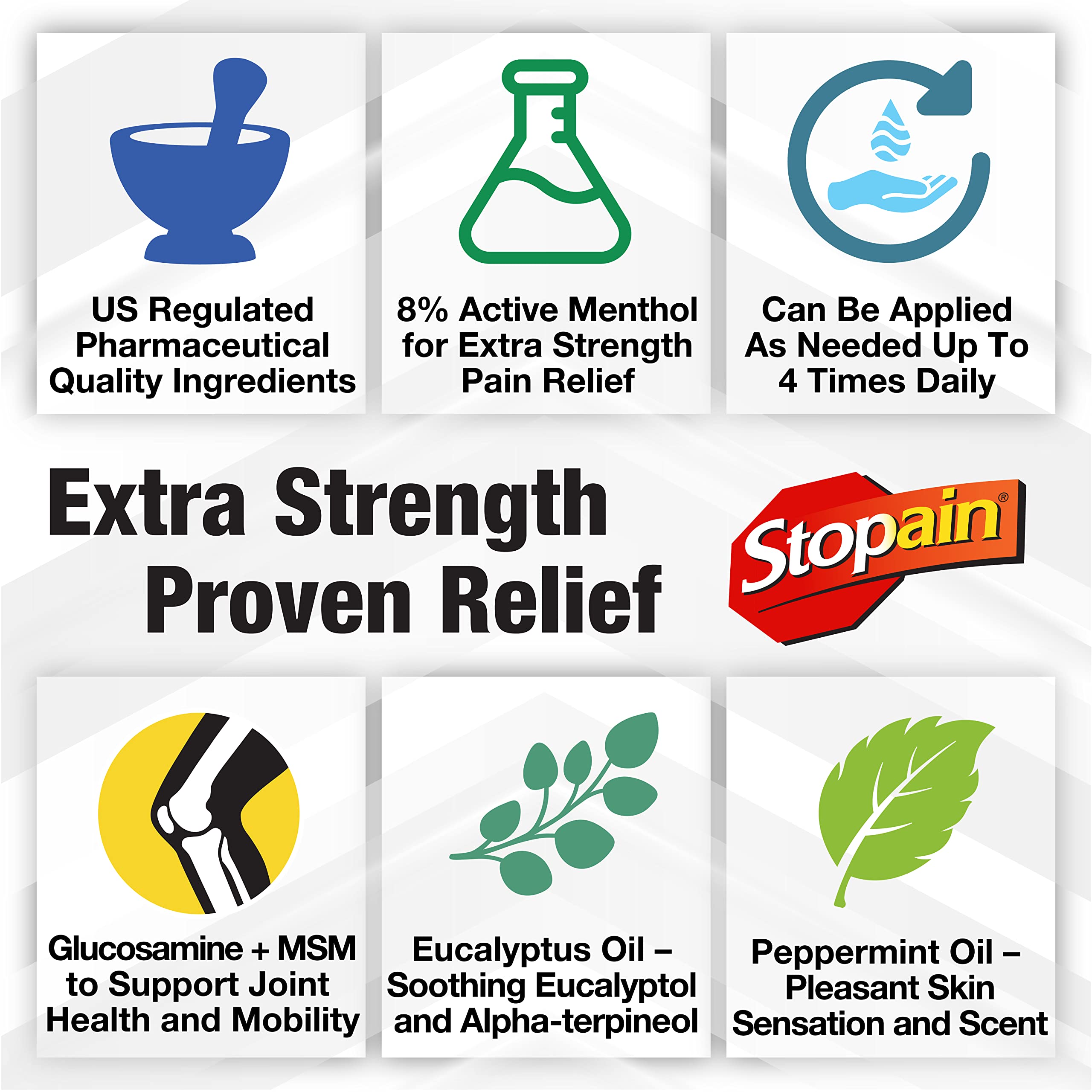 Stopain 2 pack 3oz roll on gel close up