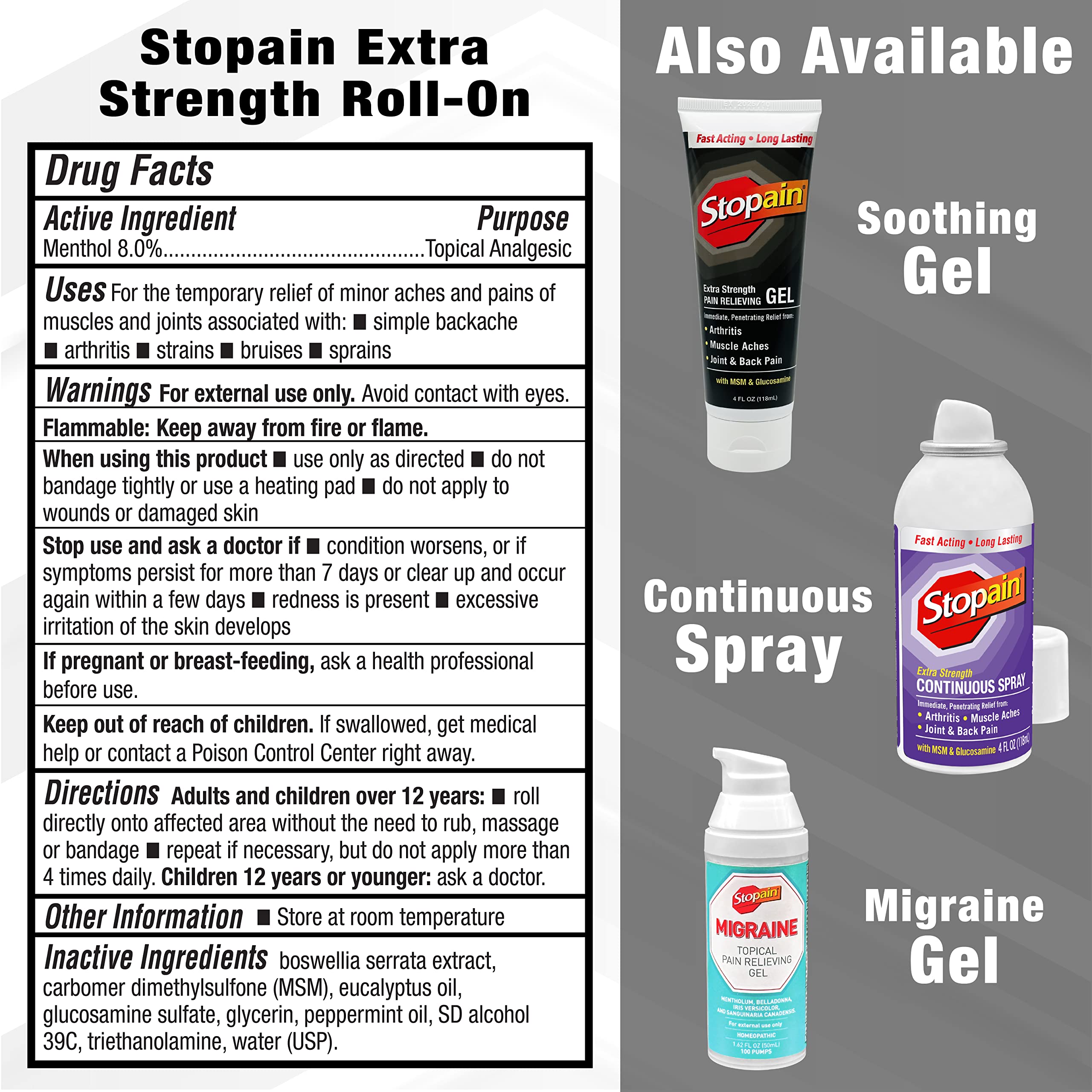 Stopain back knee neck pain relief topical analgesic in use