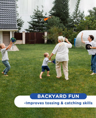 Storage bag included with Toss and Catch Ball Set