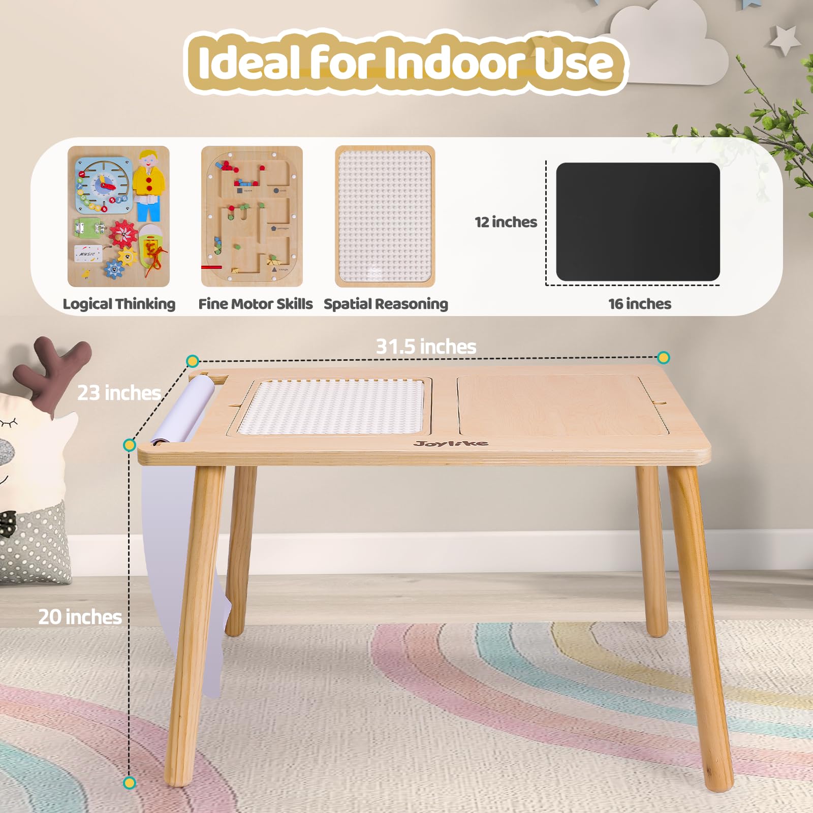 4 Montessori activity boards included with paper roll