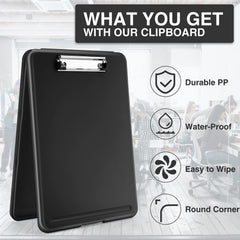 Waterproof polypropylene clipboard surface for easy cleaning